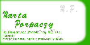 marta porpaczy business card